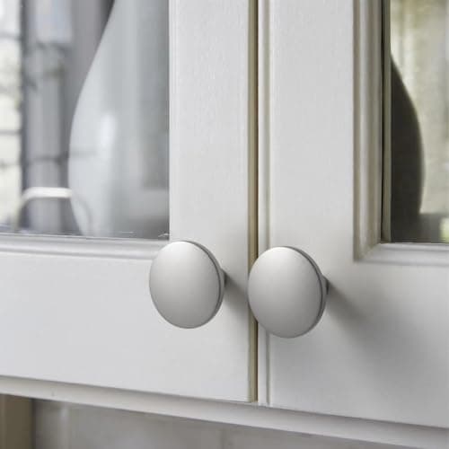 YAGU 10 Pack Brushed Nickel Kitchen Cabinet Knobs 1-1/2 Inch Round Solid Dresser Drawer Pulls Satin Silver Furniture Hardware for Closet Cupboard Wardrobe - Thumbnail 4