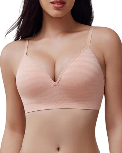 LIIJOO Comfort Lift Bra Without Underwire, Wide Straps, Side Support, Breathable Stretch, Everyday Wear（Pink, 36B） - Image 1