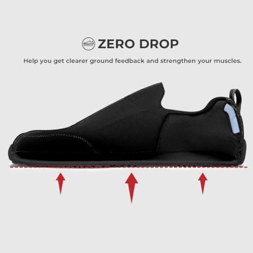 AIRHAS Mens Barefoot Shoes with Wide Toe Box Gym Workout Sneakers for Men Zero Drop Walking Shoes(Black,8.0) - Thumbnail 4
