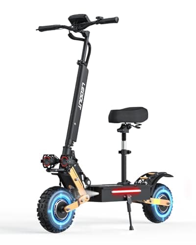 LEOOUT T85 6000W Dual Motor Electric Scooter for Adults, 53 MPH High Performance Off-Road E Scooter with Seat, Up to 59 Miles Long Range, 11” All-Terrain Tires, Hydraulic Disc Brakes