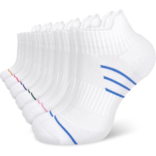 Aoliks White Compression Ankle Socks for Women, Mens Low Cut Compression Running Sock with Ankle Support