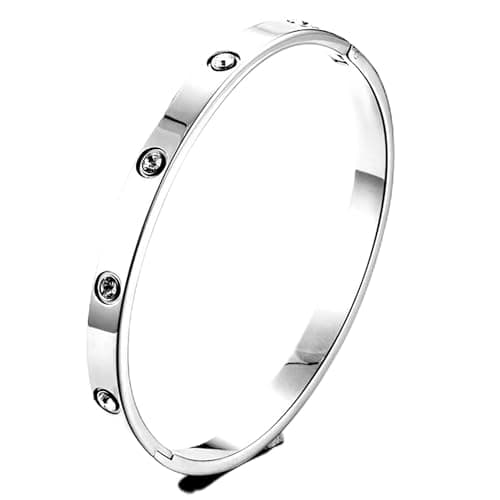 Sylphalite Love Bracelet 14k Gold Bracelet 14k Gold Bracelets for Women Gold Bracelets for Women 14k Real Gold Plated Dupes Bracelet Cubic Zirconia Stainless Steel Bracelet Jewelry Mothers Day Gifts - Image 1