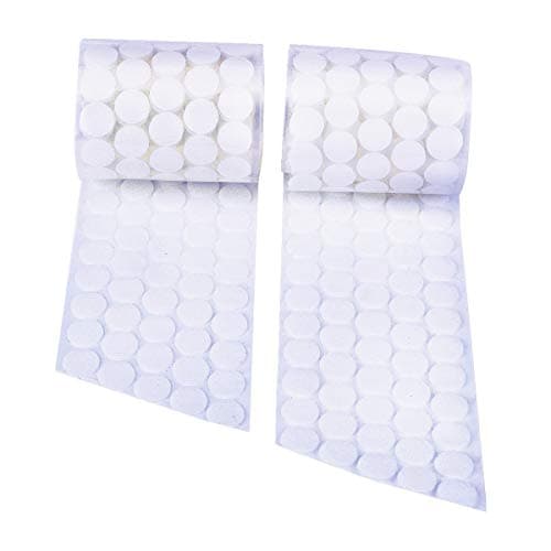 Self Adhesive Dots,1100pcs(550 Pairs) 0.59" Diameter Strong Sticky Back Hook Nylon, 15mm Loop Strips with Waterproof Glue Tapes, Perfect for School Classroom,Office, Home(White) - Image 1
