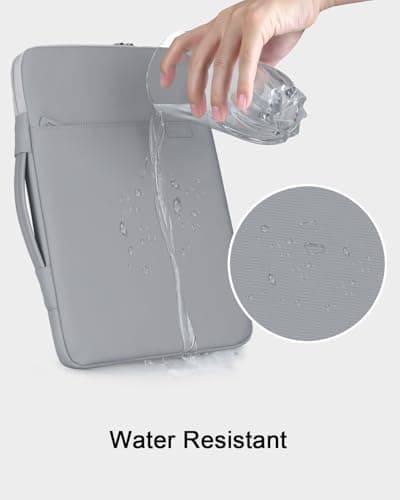 Soulgo Portable Monitor Case 15.6 16.1 inch, PU Leather Carrying Case for Most 15.6-16.1 inch Portable Display Monitors, Water Resistant Laptop Display Bag with Front Pocket, (Gray) - Thumbnail 4