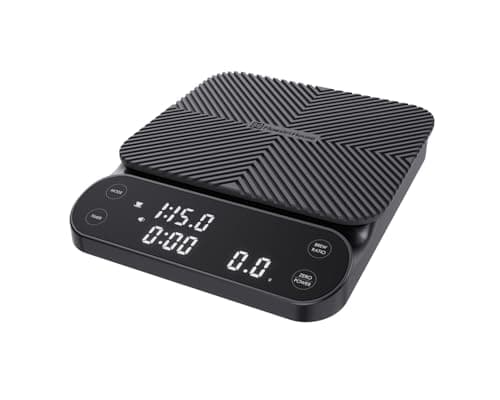 Maestri House S3 Coffee Scale with Timer, 3kg/0.1g Rechargeable Digital Scale, 3 Brew Modes, Adjustable Ratios & Flow Rate Display, Barista-Grade for Pour-Over, Espresso, French Press – Black - Image 1