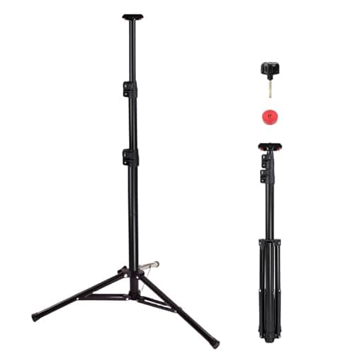 DAYATECH Adjustable Work Light Tripod Stand, Foldable Heavy Duty Steel Tripod, 35-55 Inch Height, Quick Release Mount, Yellow - Thumbnail 5
