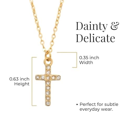 Orejorde 18K Gold Plated Cross Necklace for Women Small Faith Dainty Cross Pendant Necklace with Gift Box, Christian Cross Necklace Religious Jewelry for Mother`s Day Birthday Daily - Thumbnail 6