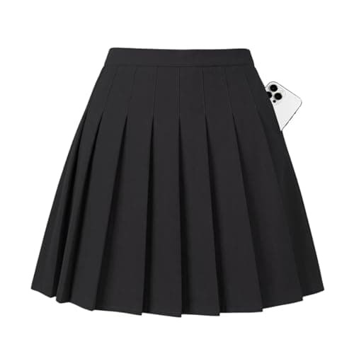 Addneo Girls Black Skirt Pleated Skort with Pockets Uniform Skorts Size 14