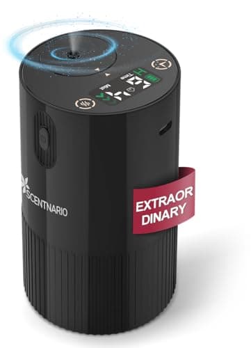 Waterless Diffuser for Essential Oil - Aroma Diffuser for Home with Battery Indicator, Portable Smart Scent Air Machine 1/2/3 & Continuous Mist, Timing & Auto-Off Function - Image 1