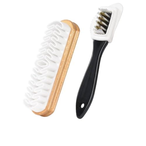 Koudecy 2 Pcs Suede Shoes Brush Kit, Suede Shoes Boots Polish Dauber Applicators Cleaning Leather Care Brushes Suede Cleaner Brush - Image 1