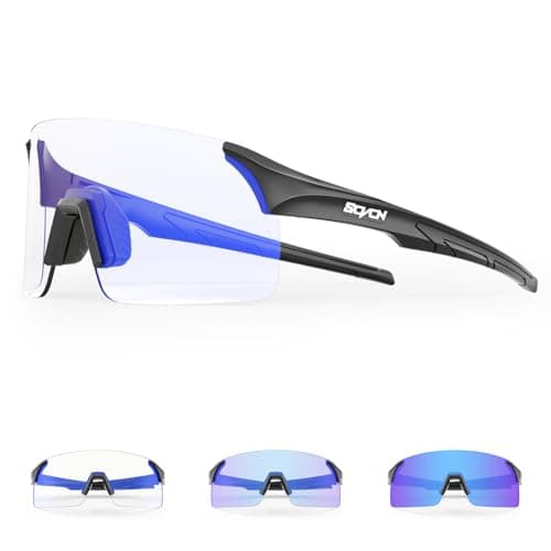SCVCN Photochromic Cycling Glasses Frameless Sports sunglasses for Men Women - Ideal For Baseball, Bike, Golf, Running - Image 1