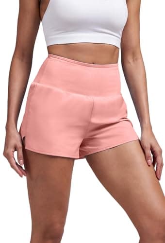 Alaroo Womens Athletic Shorts High Waisted Liner Running Shorts for Tennis Workout Gym Track Yoga with Pockets 2026 Pink XXL
