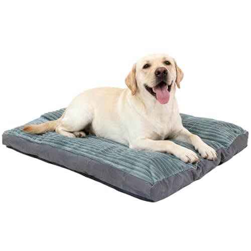 Big Dog Bed for Large Sized Dogs - Dog Crate Pad Removable Washable Cover, Non-Slip Bottom, Pet Mat Comfort Cushion for Joint Relief, Deep Sleep & Home Decor