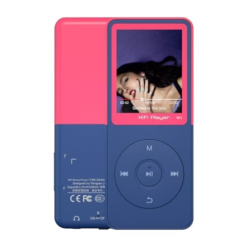 CONODO MP3 Player with Bluetooth 5.3,Portable Music Player with 1.8" LCD Screen, HiFi Sound,FM Radio,Voice Recorder,Up to 128GB SD Card Support,Digital Audio Player for Running,Travel,Pink 64GB