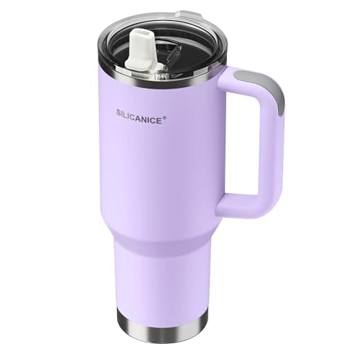 SILICANICE For Travel & Gym – Never Drink from a Moldy Lid Again: 40oz Hygienic Tumbler, 100% Leakproof Lid & Removable Foldable Spout. Reinforced Base, Fits Cup Holders - Lilac - Image 1