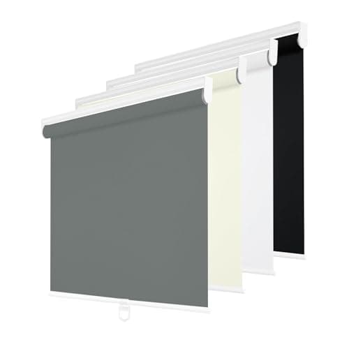 Changshade Cordless Roller Shades Blackout Blinds for Indoor Windows,Pull Down Darkening Roller Shade with UV Protection and Thermal Window Shades for Home and Office(36.5" W x 72" H,Grey)