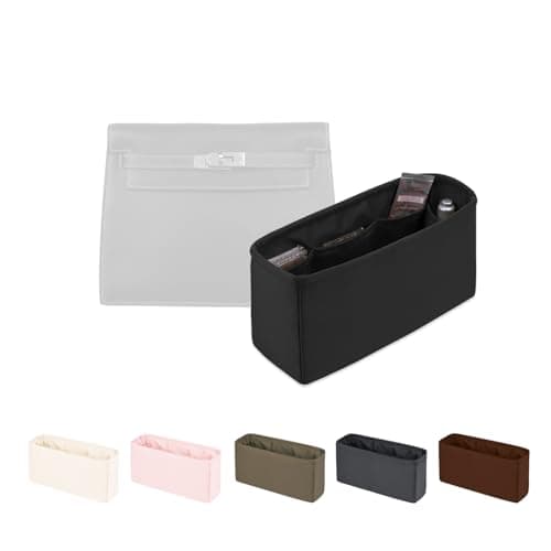 Women's Purse Organizer Insert - Satin & Lightweight Fabric with Inside Pockets, Portable for Commute, Travel, Shopping, and Evening, Multicolor Options, Fits for Kelly Danse(Black,Danse 22) - Image 1