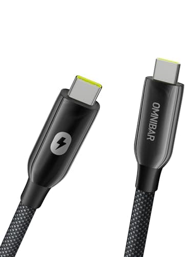 OMNIBAR 240W USB C to USB C Cable (3FT/Braided), USB 4 Cable, 40Gbps Data Sync, 8K HD Display, USB-IF Certified, Thunderbolt 4/3 Compatible, for iPhone 17/16, Samsung S25/S24, Tablets, Laptop, Monitor - Image 1