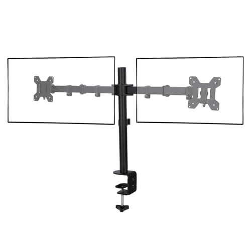 Livotica Dual Monitor Mount, Fully Adjustable Dual Monitor Stand for 13"-32" Screens, Holds up to 22lbs per Arm with C-Clamp & Grommet Base - Image 1