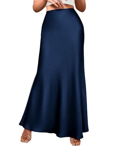 BTFBM Skirts for Women Summer 2026 Business Casual Outfits High Waist Cocktail Party Wedding Mermaid Spring Maxi Skirt(Navy, X-Large) - Image 1