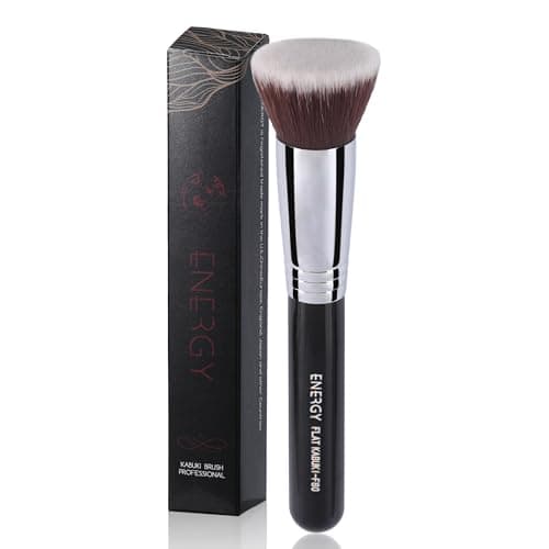 ENERGY Flat Top Kabuki Foundation Brush, Liquid Makeup Buffing Blender, 1pc - Image 1