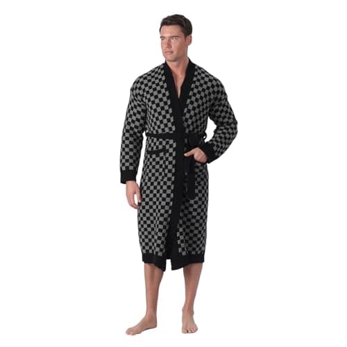 bearberry Cozy Robe Soft Plush Robe Hoodless Sleepwear Nightgown with Pockets for Men (Standard, Graphite/Carbon) - Image 1