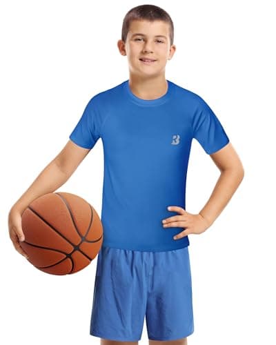 Roadbox Compression Shirt Short Sleeve - Boys Girls Youth Kids Compression Undershirt Athletic Sports T-Shirt for Football Baseball Basketball - Thumbnail 2