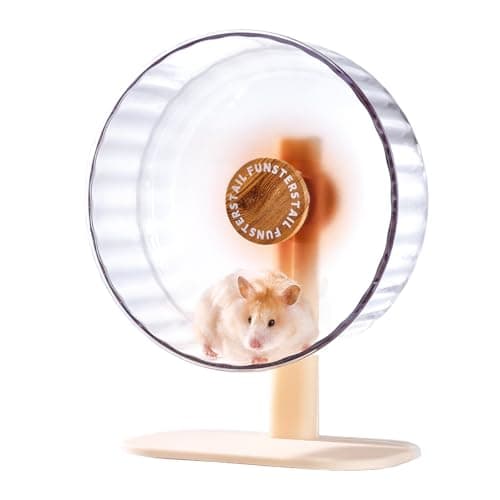 FunstersTail Super Silent Hamster Wheel 12 Inch, Magnetic Large Rat Wheel for Chinchilla, Gerbil, Guinea Pig, Cat, Mouse, Sugar Glider and Dwarf, Syrian Hamster Accessories (Wood Brown) - Image 1
