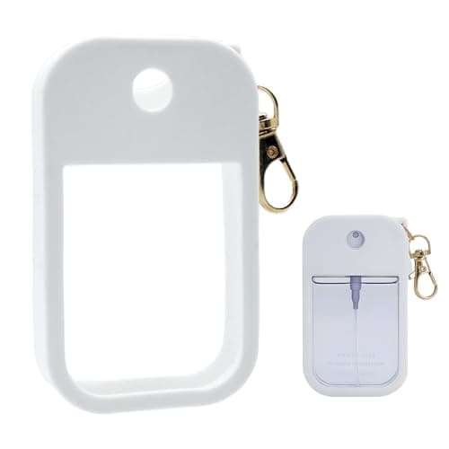 Adabuli Silicone Case Compatible with Touchland Hand Sanitizer Spray 1 FL. OZ./30 mL, Stylish Hand Sanitizer Mist Accessory with Portable Keychain (White, 1 Pack) - Image 1