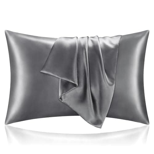 BEDELITE Satin Pillowcase for Hair and Skin, Super Soft and Cooling Similar to Silk Pillow Cases 2 Pack with Envelope Closure, Gift for Women Men(20"x36" King Size, Dark Grey)