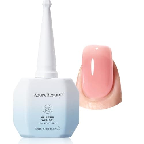 AZUREBEAUTY Builder Nail Gel, 18ml 7-in-1 Jelly Peach, Beginner Friendly, 30-Day Nail Strengthener Extension Glue, For Home Salon DIY & Gifts - Image 1
