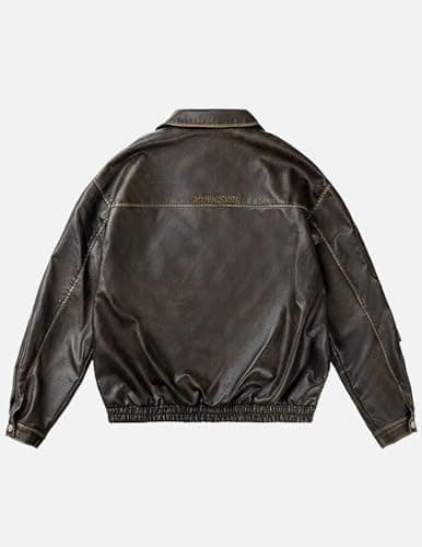 Aelfric Eden Jackets Multi Pocket Faux Leather Cropped Jacket Classic Vintage Comfy Soft Coats 2026 Trendy Outfits - Thumbnail 4