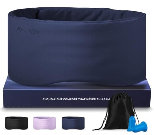 Dual-Sided Sleep Mask for Side Sleepers, Soundless Velcro, Bamboo Fiber & Milk Silk Eye Mask, Zero Pressure Sleeping Mask for Women & Men, Eye Relief Blindfold for Nap, Travel Essentials, Blue