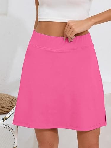 Heymoments Women Active Athletic Skirts Pink XXLarge Lightweight Comfy Summer Workout Golf Tennis Running Hiking Cycling Skater Bike A Line Underneath Mini Skort Sport Dress - Thumbnail 5