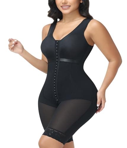 POP CLOSETS Fajas Shapewear Tummy Control Lace Bodysuit Post Surgery Full Body Shapewear for Women Black M - Image 1