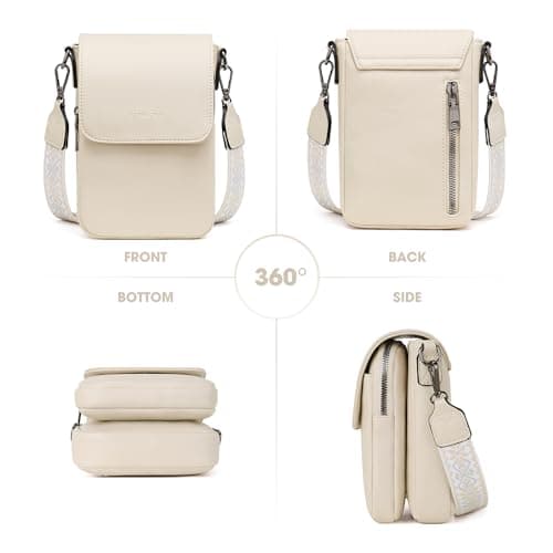 POIUGOYA Crossbody Bags for Women,Small Crossbody Purse with Triple Compartments,Cell Phone Wallet with Card Slots for Travel - Thumbnail 6