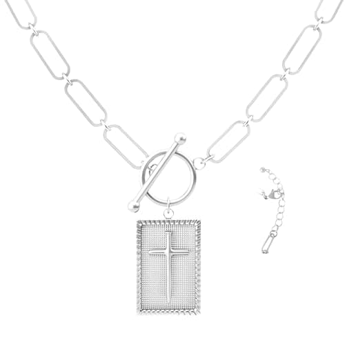 YBNGSMK Cross Necklace for Women Silver - Christian Gifts for Women, Stylish Necklaces for Faith-Inspired Jewelry Lovers - Image 1