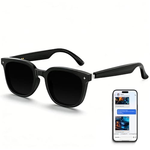 2026 AI Smart Glasses with Bluetooth,Open-Ear Audio Bluetooth Glasses for Men,Real-Time Translation 130+ Languages,AI Meeting Assistant,Gesture Control,9H Battery,35g Lightweight,Daily&Business Use