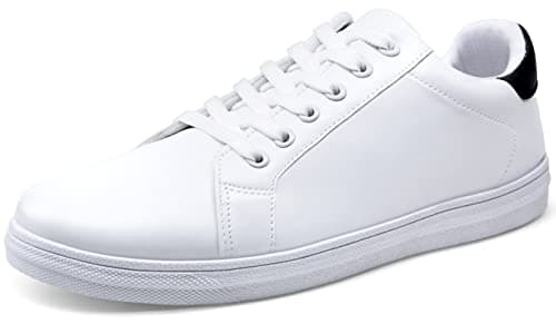 Jousen Men's Fashion Sneakers White Shoes for Men Casual Lightweight Shoes(AMY871 Black 10) - Image 1