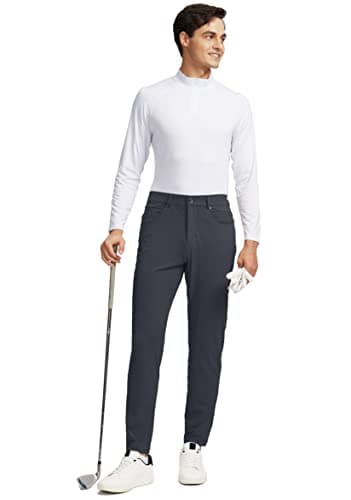 G Gradual Men's Stretch Golf Pants with 6 Pockets Slim Fit Dress Pants for Men Travel Casual Work (Dark Grey, XL) - Thumbnail 5