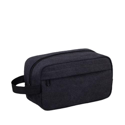 HFLYJPYW Toiletry Bag for Men, Travel Toiletry Organizer Kit Water-resistant Shaving Bag for Toiletries Accessories, Door Room Essentials, Black-medium (Black) - Image 1