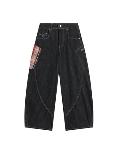 Aelfric Eden Super Baggy Barrel Jeans Wide Leg Denim Trouser Straight Leg Jeans Unisex Vintage Pants Black 28 - Image 1