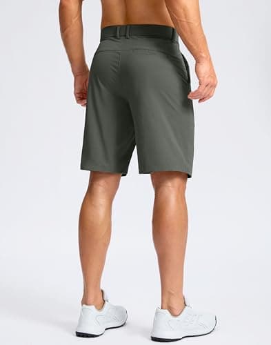 Soothfeel Men's Casual Shorts 7"/ 9" Golf Shorts for Men Flat Front Dress Work Shorts Quick Dry Lightweight with 3 Pockets Grey_sage L9.W30 - Thumbnail 2