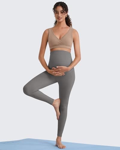 G4Free Nursing Bra Wireless Sleep Breastfeeding Maternity Sports Bra V Neck Pregnancy Bras Smooth Soft Casual (Toffee,XL) - Thumbnail 5