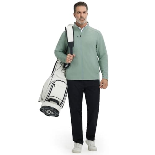 M MAELREG Mens Golf Jackets with Chest Pocket Loose Fit Zip Up Long Sleeve Windproof Warm Sports Golf Winter Jacket - Thumbnail 6