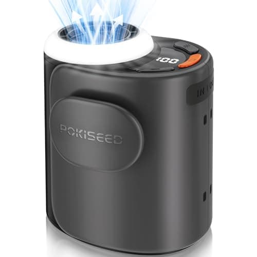 POKISEED Rugged Portable Fan, 10000mAh Rechargeable Battery, 40H Runtime, 5-Speed Turbo Cooling, Hands-Free Multi-Position Design for Construction, Jobsite, Warehouse, Farm, Camping(Black)