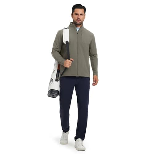 MAELREG Mens Jacket with Zipper Pockets Casual Stylish Lightweight Softshell Jacket Men for Golf Work Windbreaker - Thumbnail 6