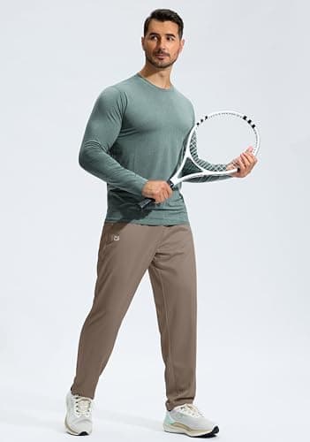 G Gradual Men's Sweatpants with Zipper Pockets Lightweight Mesh Athletic Pants for Men Open Bottom Workout Gym Running - Thumbnail 5