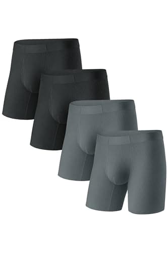 GOOTUCH Men's Breathable Cool Underwear, Moisture Wicking Odor Control Boxer Briefs, Seamless Thin Waistband & Quick Dry (2 Black, 2 Dark Grey,XX-Large) - Image 1