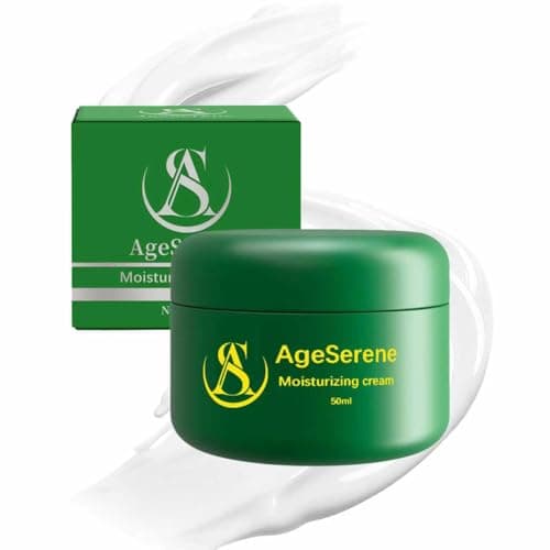 AgeSerene Daily Facial Moisturizer Cream, Formulated Without Common Irritants for Those with Sensitive Skin, Squalane & Hyaluronic Acid, Moisture Barrier Repair, Long Lasting Hydration，1.7 fl oz